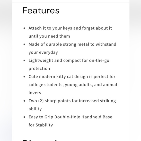 Cat Self Defense Key Chain - Pink - NEW IN PACKAGE!! - Picture 3 of 6